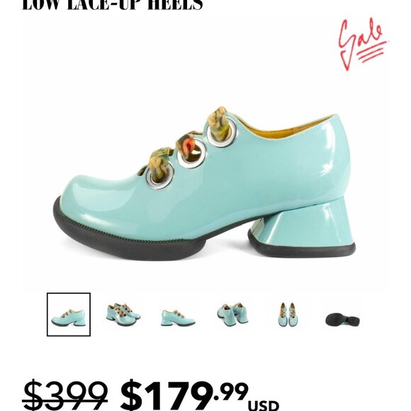 John Fluevog Paulson Light Blue Size 7 Like New Never worn Chunky Retro Boho Vog - Picture 12 of 16